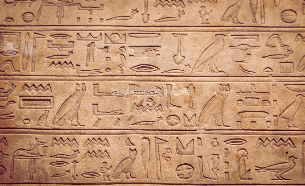 Cận cảnh các bức phù điêu cổ, cho thấy Ai Cập huyền bí ảnh chất lượng cao về chữ tượng hình