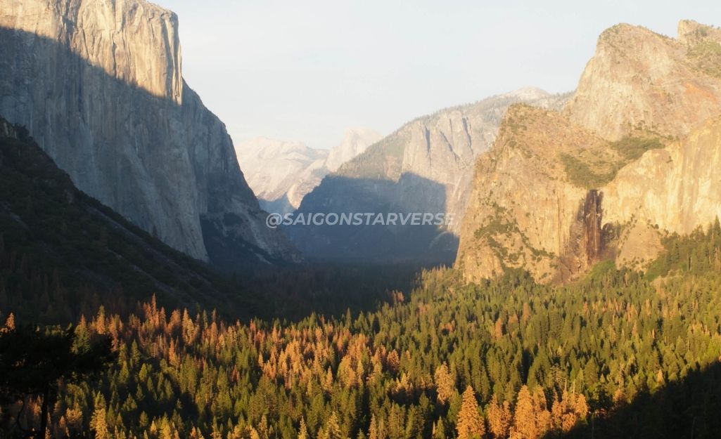 Hình ảnh Thung lũng Yosemite hình chữ U, minh họa sự kiến tạo của sông băng