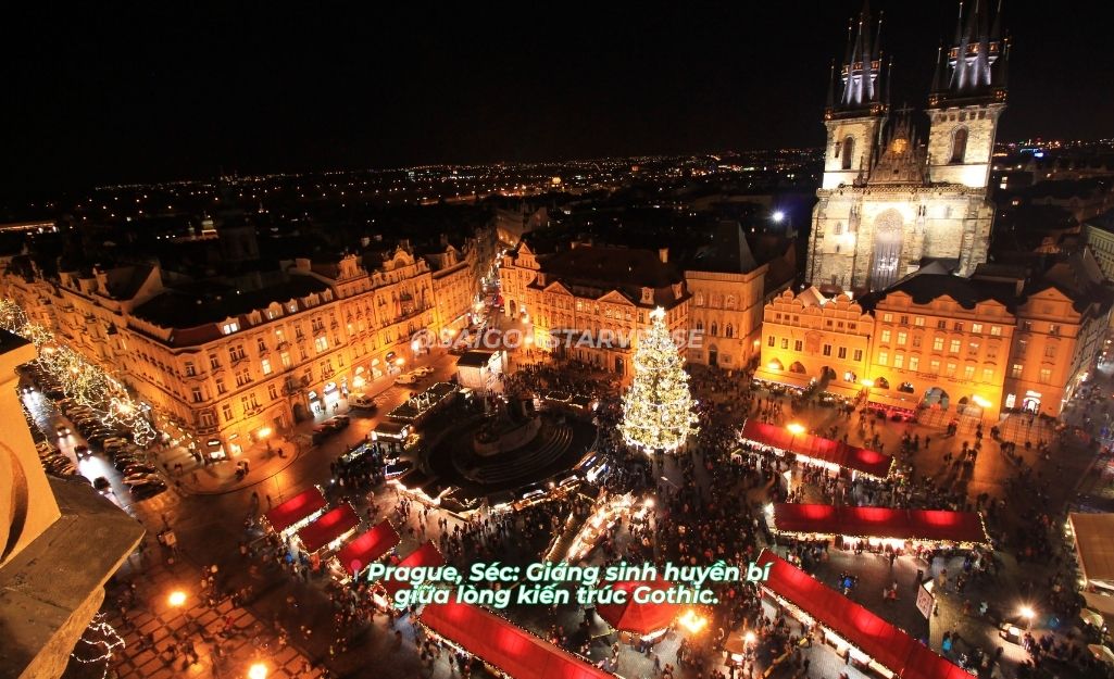 Một trong 10 Chợ giáng sinh đẹp nhất thế giới 2025 là Prague, Cộng hòa Séc