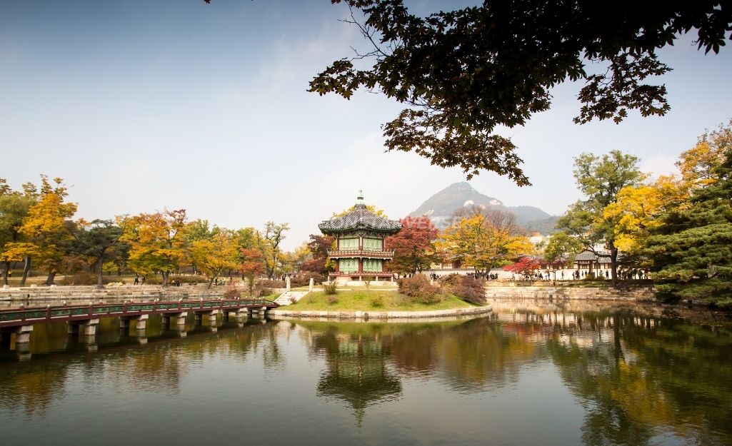Cung điện Gyeongbokgung mùa thu ở Seoul - Cẩm Nang Du Lịch SEOUL Hàn Quốc 2026