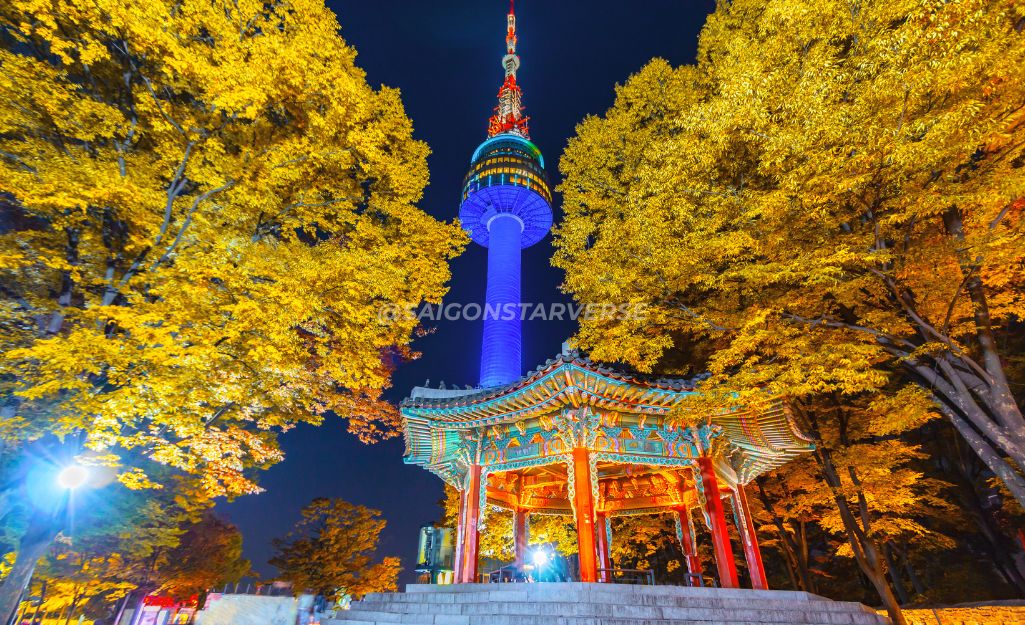 du lịch Seoul mùa thu, với sắc vàng thay lá